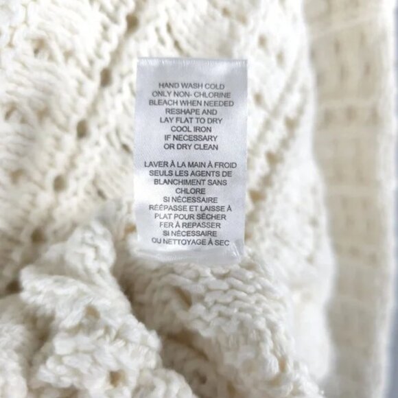 NWT ELIE. ELIE TAHARI Eyelet Knit Pullover Sweater Ivory‎ 100% Cotton Size LARGE - Picture 14 of 15